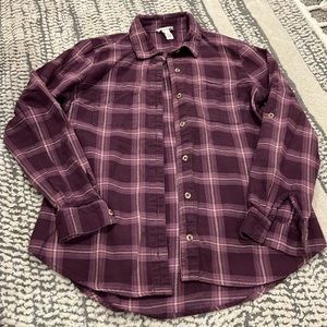 Gently used purple flannel